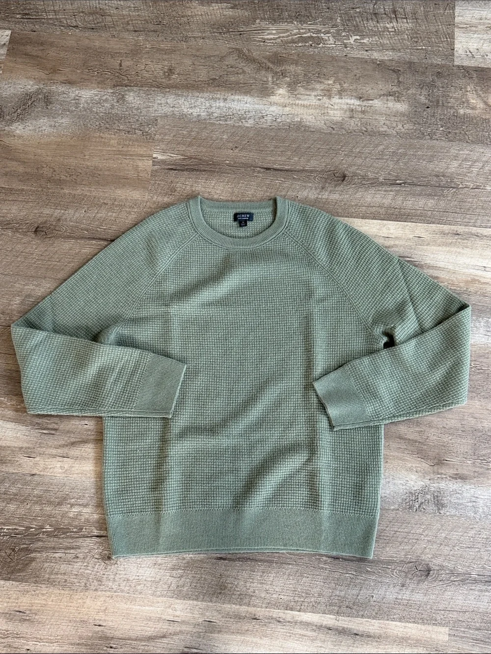 J Crew Men's Cashmere Waffle-Knit Crewneck